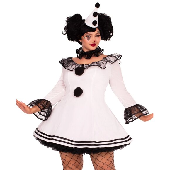 Plus Size Pierrot Clown Costume - Picture 1 of 2
